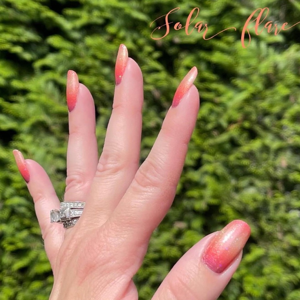 *Retired* Color Street: Solar Flare | Burgundy Copper Gold Gradient Glitter Fall - Picture 9 of 14